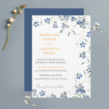 Elegante Boda Floral Azul Bellflower