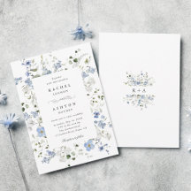 Elegante boda floral azul blanco verde