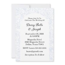 Elegante Boda Floral Azul Chinoiserie