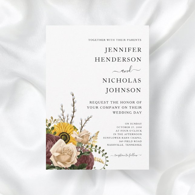 Invitación Elegante Boda floral blanco (Subido por el creador)