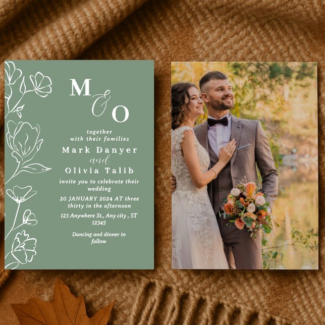 Invitación Elegante Boda floral blanco (Subido por el creador)