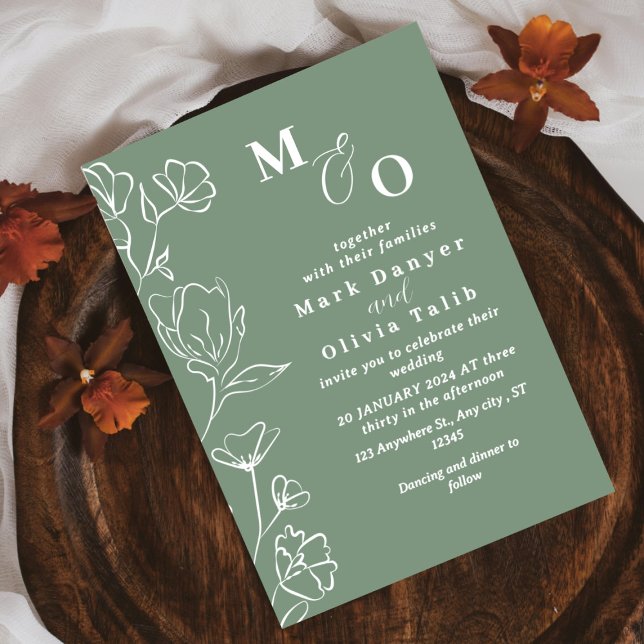 Invitación Elegante Boda floral blanco (Subido por el creador)