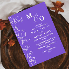 Invitación Elegante Boda floral blanco