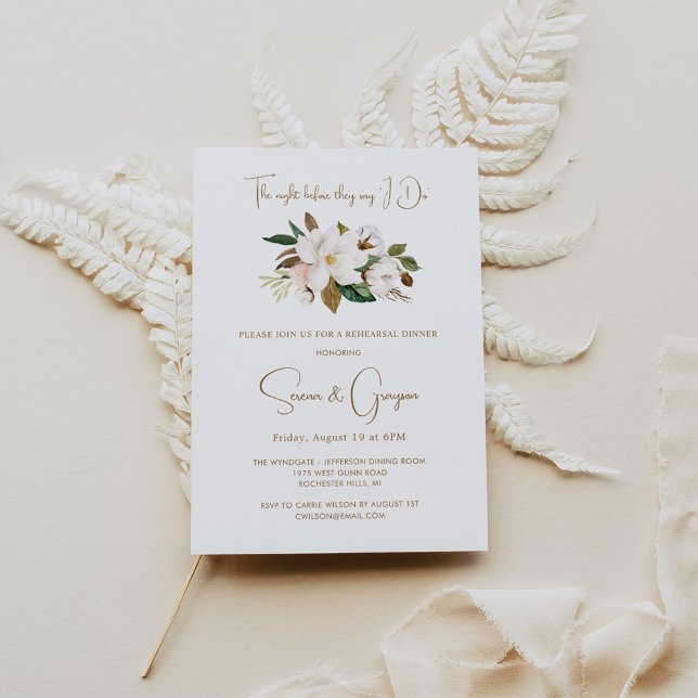 Invitación Elegante Boda floral blanco para la cena (Subido por el creador)