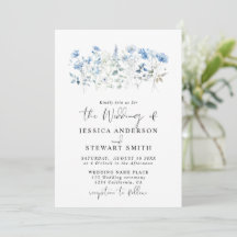Elegante Boda Floral Blue Wildflowers