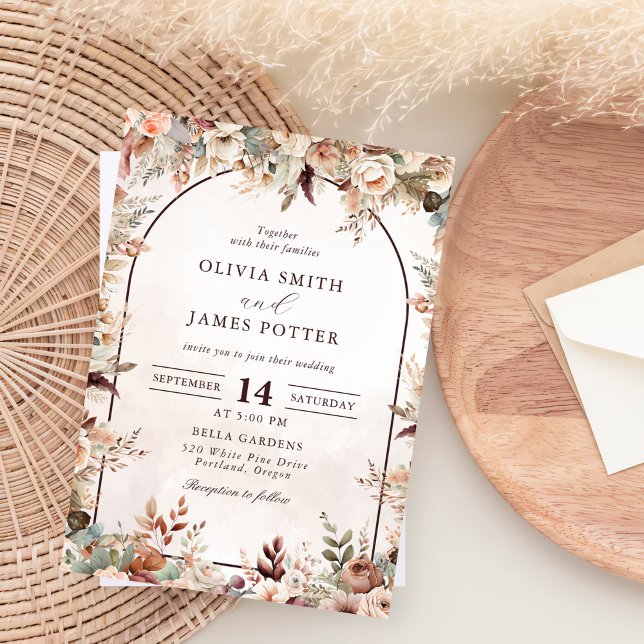 Invitación Elegante Boda Floral Boho (Subido por el creador)