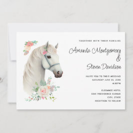 Invitación Elegante Boda Floral Boho de Caballo Blanco