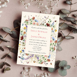 Invitación Elegante Boda Floral Boho Wildflower