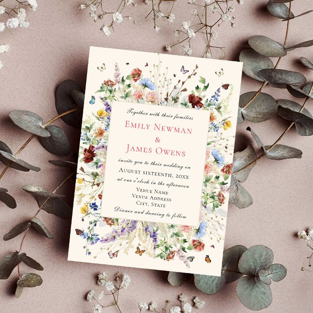 Invitación Elegante Boda Floral Boho Wildflower (Subido por el creador)