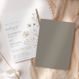 Invitación Elegante Boda Floral Boho Wildflowers