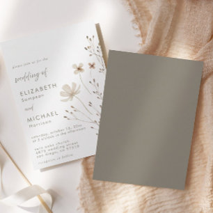 Invitación Elegante Boda Floral Boho Wildflowers