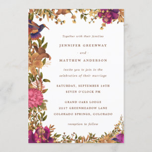 Invitación Elegante Boda Floral Botánica Acuarela Boho