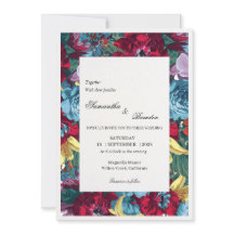 Elegante Boda Floral Botánica Borgoña y Turquesa