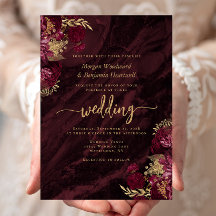 Elegante Boda Floral Burgundy Oro