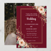 Elegante Boda Floral Burgundy y Rubor
