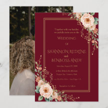 Elegante Boda Floral Burgundy y Rubor
