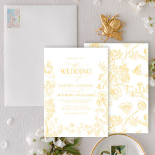 Invitación Elegante Boda floral chino de estilo victoriano