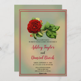 Invitación Elegante Boda floral con polvorientos de rosa rojo