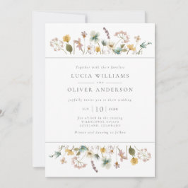 Invitación Elegante Boda Floral de acuarela de flores silvest