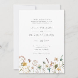Invitación Elegante Boda Floral de acuarela de flores silvest