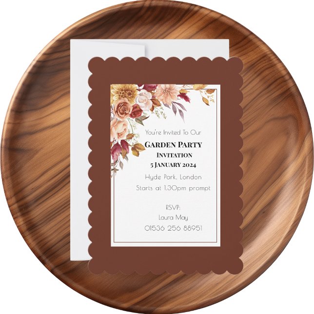 Invitación Elegante Boda floral de acuarela de otoño (Elegant Autumn Watercolor Floral Wedding Party Supplies)