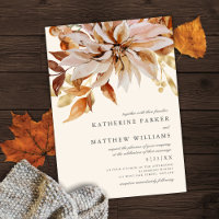 Elegante Boda floral de acuarela de otoño