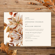 Elegante Boda floral de acuarela de otoño