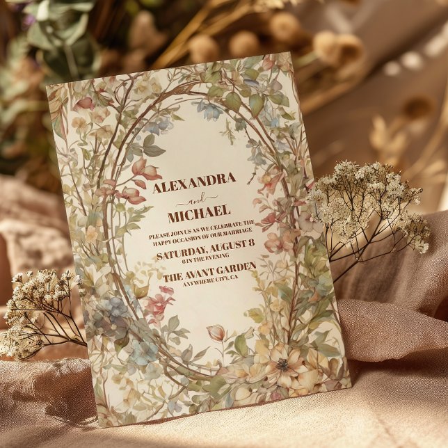 Invitación Elegante Boda floral de acuarela de otoño (Subido por el creador)