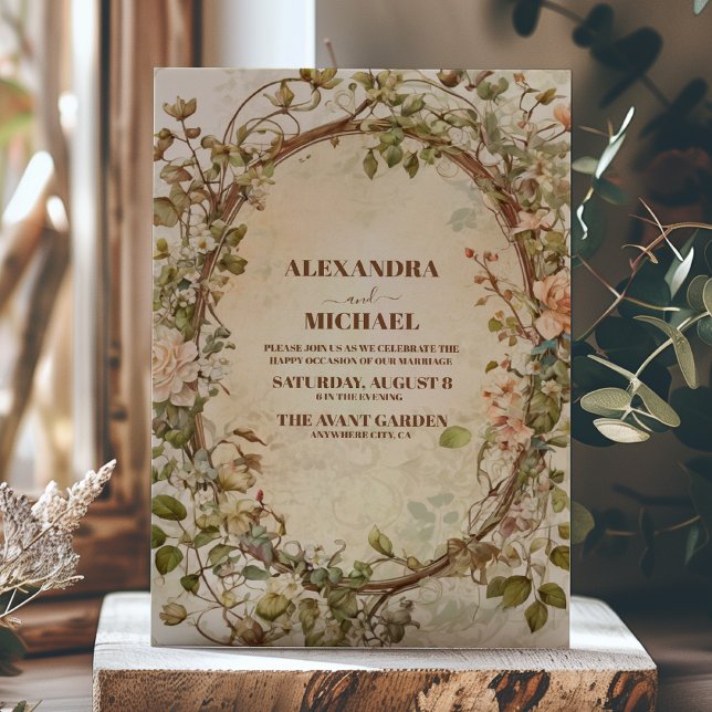 Invitación Elegante Boda floral de acuarela de otoño (Subido por el creador)