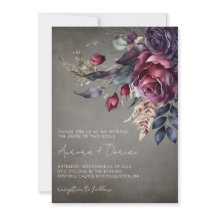 Elegante Boda floral de acuarela gótica