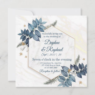Invitación Elegante Boda floral de acuarela neutra   Oro F
