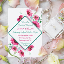 Elegante Boda floral de acuarela rosa primavera