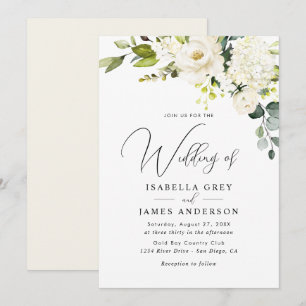 Invitación Elegante Boda floral de champagne