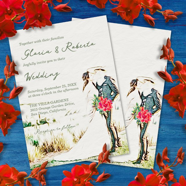 Invitación Elegante Boda floral de Charro mexicano (Subido por el creador)