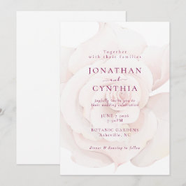 Invitación Elegante Boda floral de color rosa rosa rosa rosa