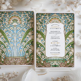 Invitación Elegante Boda floral de estilo Art Nouveau vintage