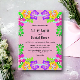 Invitación Elegante Boda floral de flores rosadas Rubor