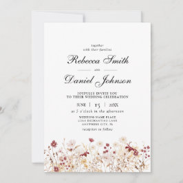 Invitación Elegante Boda floral de flores silvestres de otoño