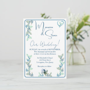 Invitación Elegante Boda floral de Hues verdes y blancos