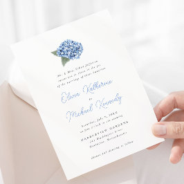 Invitación Elegante Boda floral de Hydrangea azul
