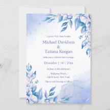Elegante Boda Floral de Invierno en Azul Polvorien