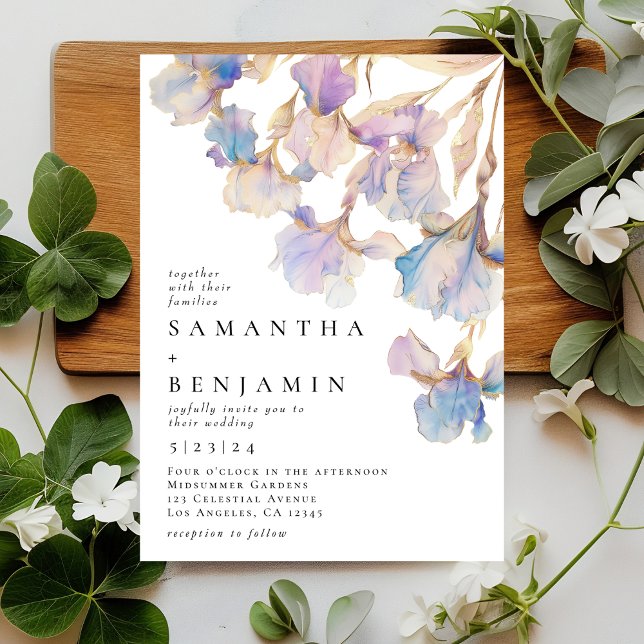 Invitación Elegante Boda floral de Iris (Subido por el creador)