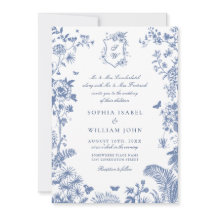 Elegante Boda Floral de Jardín Francés Barroco Azu
