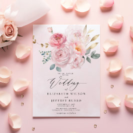 Invitación Elegante Boda floral de la primavera de verano del