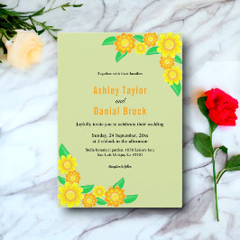 Invitación Elegante Boda floral de la primavera verde del gir