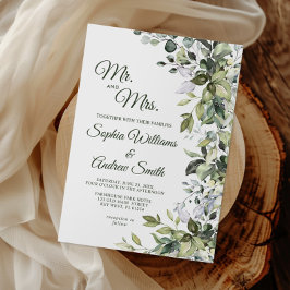 Invitación Elegante Boda floral de la vegetación