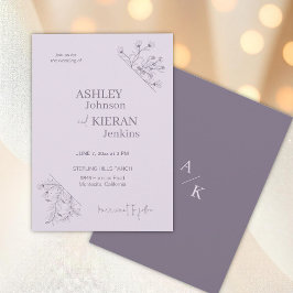 Invitación Elegante Boda floral de Lavanda