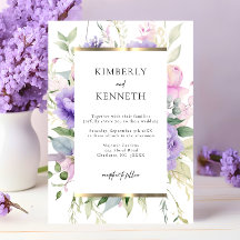 Elegante boda floral de lavanda rosa púrpura