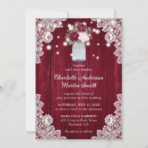 Invitación Elegante Boda floral de madera rústica de Rubor en