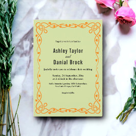 Invitación Elegante Boda floral de Moda verde sabio Minimalis